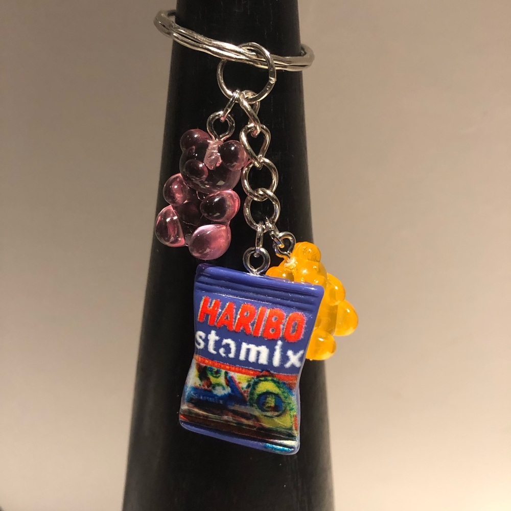 3/$20 Gummy Bear Candy Keychain - Blue